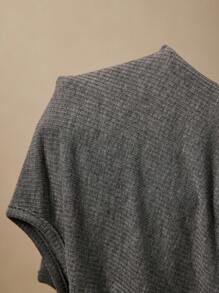 Poéselle Parte superior tipo tank de mujer informal de punto elástico con ajuste ceñido, cuello redondo, diseño con abertura, botones delanteros y unicolor, top de primavera para mujer