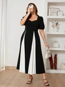 SHEIN Frenchy Consultar la guía de tallas con cartas de colores, cintura elástica, sin cremallera - Blanco y Negro - Ver 4