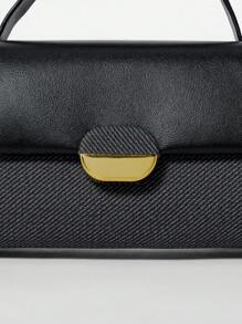 2024 Fashionable Contrast Color Shoulder Messenger Bag & Mini Square Bag For Women, Bag For Women Elegant Winter Gifts - Black - View 4