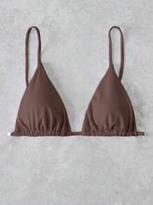 Swim Vcay Women's Solid Color Sexy Bikini Top, For Summer Beach Vacation