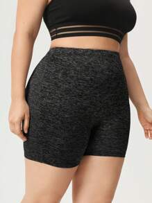 SHEIN EZwear 大码纯色基本款休闲紧身裤，日常穿着 - 黑與白 - 查看 5