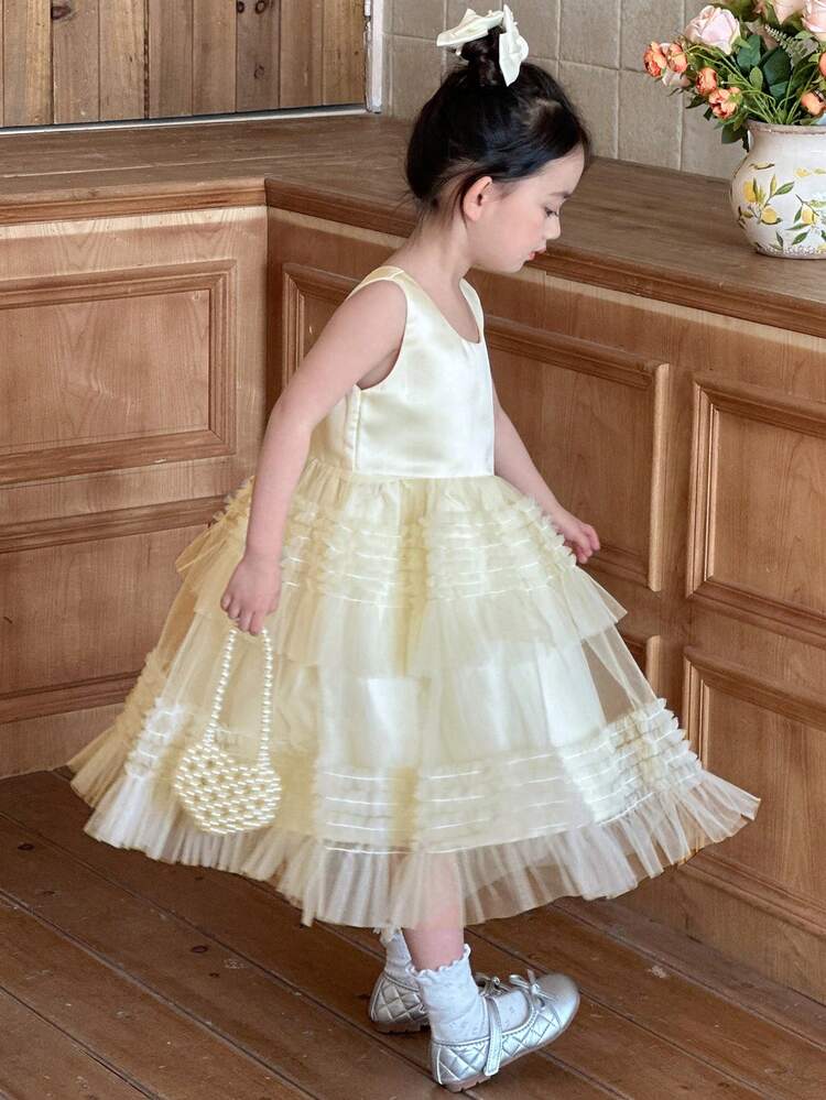 Young Girl Minimalist Fashion Casual Sleeveless Dress For Daily Wear,Girls Summer Outfits