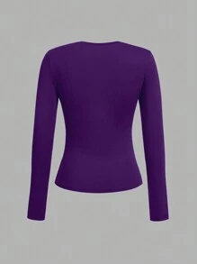 SHEIN EZwear 3 件套女士休闲圆领长袖紧身长款 T 恤，适合春秋季