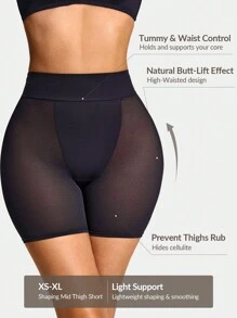 SHAPORA Shaping High-Waisted Mid Thigh Shapewear Short Bottom Body Shaper Butt Lifter-Tummy Waist Thigh Control