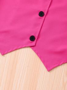 Sparklyn 少女优雅通勤三件套 | 韩版学院风上衣+吊带背心+百褶裙 | 时尚套装 | 公主范儿甜美百搭穿搭组合 - 玫紅色 - 查看 7