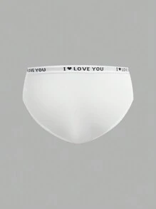 SHEIN Girlism 6pcs/Pack Tween Girls Simple Elastic Waist Soft Letter Pattern Hipster Briefs - Baby Pink - View 16