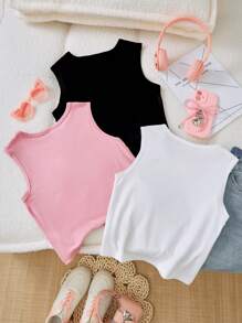 Sparklyn 3件套女童时尚卡通图案背心 - 彩色 - 查看 2