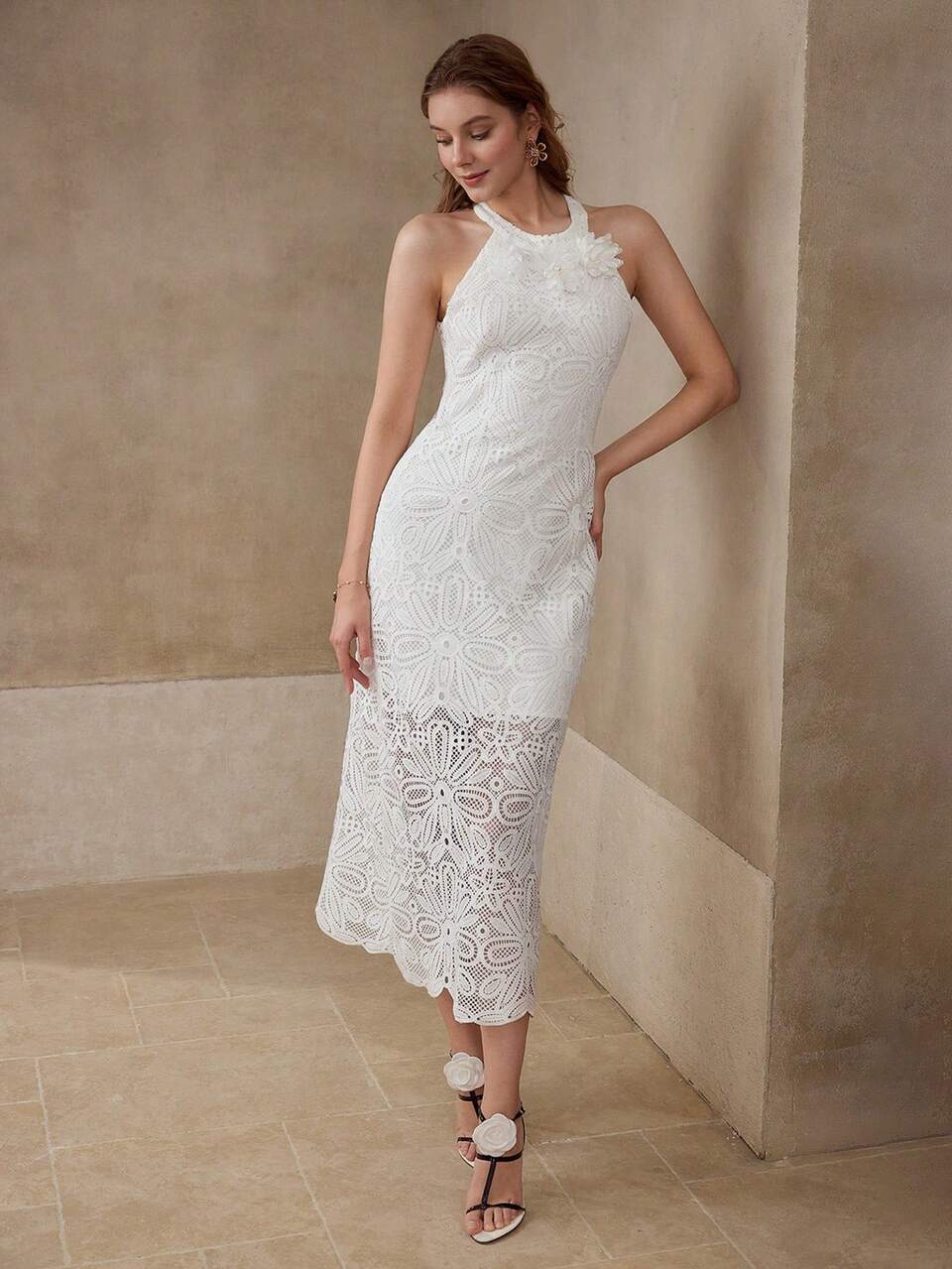 MOTF APPLIQUES GUIPURE LACE DRESS