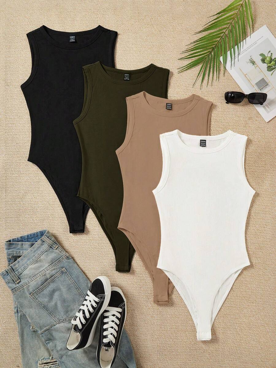 Attitoon 4 件套圆领修身大码女式休闲夏季背心紧身衣