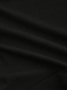 SHEIN MOD 黑色简约露肩优雅女式衬衫新年夜外出上衣 - 黑色 - 查看 4