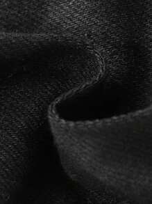 SHEIN Young Boy Ripped Frayed Elastic Waist Jeans - Black - View 5