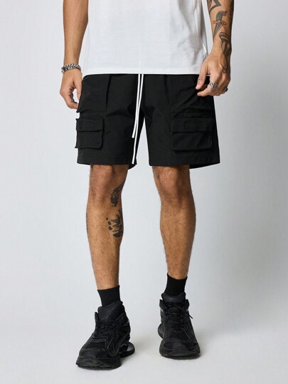 Street Life Pantalones cortos cargo casuales de unicolor para hombres