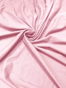 Robe mini ajustée sexy col V unicolore pour femme - Rose bonbon - Voir 4