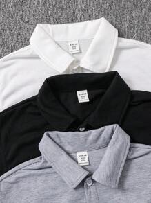 Tween Boys Casual Polo Collar Wide Strap Tank Top Multi-Piece Set