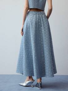 MOTF STUDIO Falda A-line con contrastes de lentejuelas