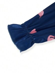 Flamingo Soft Pullover Dress With Frill Trim For Tween Girls Pajamas & Loungewear - Multicolor - View 4