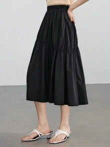 Dazy-Less Spódnica plisowana damska rozkloszowana, biznesowa, casualowa - Czarne - Zobacz 4