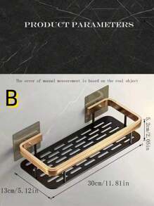 1pc Bathroom Wall Mounted Storage Rack Without Drilling, Load-Bearing Capacity Around 4kg - Multicolor - View 2