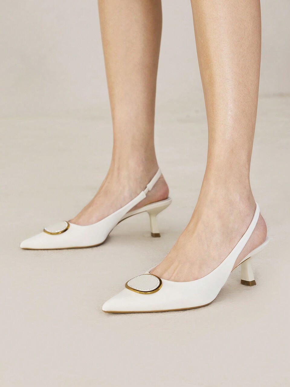 WOMEN'S COMFORTABLE AND SIMPLE POINTED TOE HIGH-HEEL PUMPS, APRICOT VACATION SHOES SUMMER HALLOWEEN