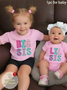 Young Girl Simple Letter Slogan Pattern Casual Short Sleeve T-Shirt, Summer