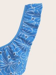 SHEIN VCAY Vestido corto de mujer con diseño calado y textura bordada, de tejido de punto liso - Azul - Ver 10