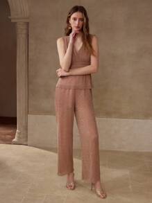 MOTF ELASTIC WAIST STRAIGHT LEG PANTS - Bronze - View 5