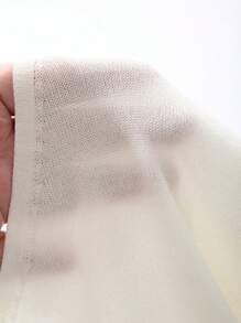 Dazy-Less Business Casual V-Neck Patchwork Design Loose Women Sweater - White - View 7