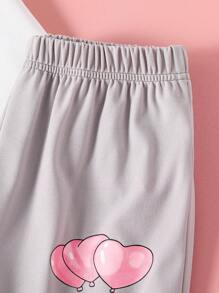 Spring/Summer Casual Cartoon Elephant Print Round Neck Short Sleeve T-Shirt And Shorts Set - Multicolor - View 7