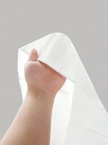 Girlism 少女撞色蝴蝶结蕾丝边泡泡袖修身白色衬衫，适合春夏季度假、海滩、度假 - 白色 - 查看 4