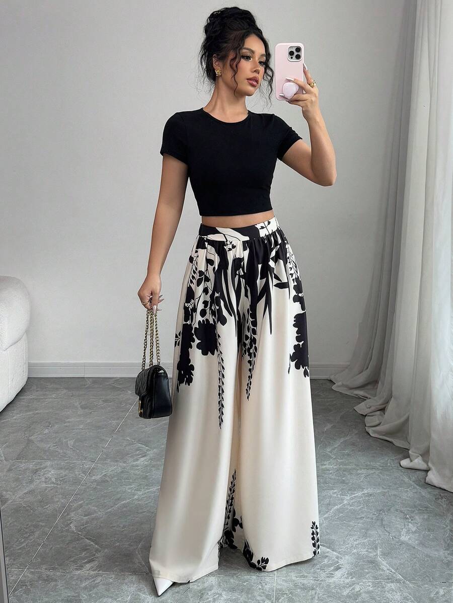 Rafferiza New High-Waisted Loose Elegant Wide-Leg Pants For Women, Slimming, Spring/Summer Fall Cloth For Women - Apricot - View 1