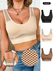 Set de 3 sujetadores para mujer, sencillos y de moda para uso diario casual