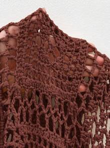 Swim Vcay Große Größen einfaches modisches lässiges Strandkleid mit Fransenbesatz am Saum, zum täglichen Tragen, für Sommerurlaub am Strand