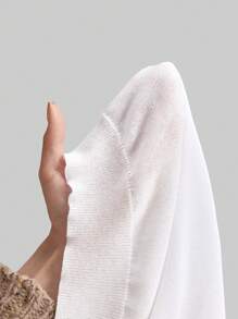 Ontre 女士优雅白色短袖针织毛衣，老钱风格现代都市风立领无袖毛衣上衣，春夏