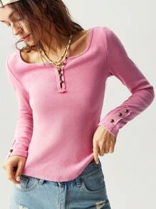 Bohemela 休闲水洗针织长袖女上衣