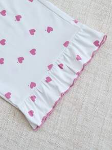 3pcs/Set Women Heart Pattern Sleeveless Top, Shorts And Pants Pajama Set - Multicolor - View 3