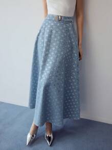 MOTF STUDIO Falda A-line con contrastes de lentejuelas