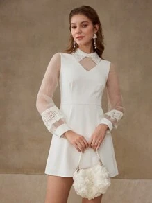 MOTF PREMIUM CONTRAST MESH A-LIJN JURK
