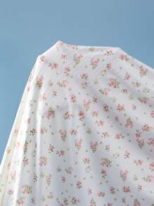 CottageSlumber 浪漫碎花吊带背心和短裤女士睡衣套装新娘内衣，丰富的花卉图案，舒适优雅的细节 - 白色 - 查看 7