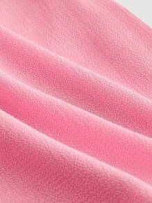 SHEIN MOD Damskie jednokolorowe, luźne spódniczki z falbaną u dołu - Różowy - Zobacz 4