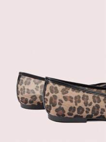 CUCCOO DOLLMOD Women's Leopard Print Mesh Flat Shoes, Casual & Stylish For Everyday Wear - Brown - View 4