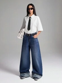 LYSMO 2025新款白衬衫女短袖配领带日系时尚学生夏季日常学院风