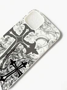 ROMWE Goth 1 件哥特式十字图案透明闪光手机壳，万圣节 - 彩色 - 查看 2
