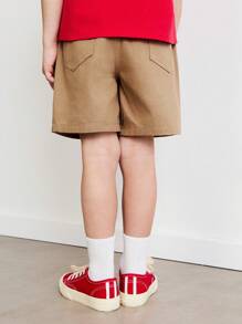 SHEIN Cartoon Print Short Sleeve T-Shirt And Shorts 2 Pieces Casual Outfit For Young Boy - Multicolor - View 7