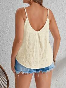 SHEIN VCAY 大码吊带背心，简约时尚，休闲日常穿着 - 米色 - 查看 2