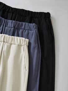 SHEIN 3 件套纯色休闲裤，适合青少年男孩，设计简约