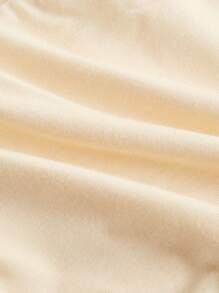 SHEIN MOD Plus Size Apricot Cute Girl Ruffle Trim Top.Beacht Top - Apricot - View 3