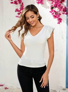 SHEIN Clasi Damen einfaches, schlichtes Lässig T-Shirt mit Kappe