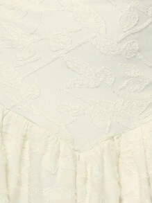 MISSGUIDED Devore Long Sleeve Mini Dress With Pointed Hem Ruffle Detail Square Neck Party Evening Winter Fall Special Occasion Elegant Flirty Holiday - Apricot - View 4