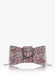 SHEIN SXY Ladies, Women Evening Bags, Clutchs, Crossbody Bags, Fashionable, Elegant, Simple, Personalized, Versatile, Classic, Colorful Pearls, Bowknot, For Cocktail Party, Party, Prom, Club, Date, Birthday, Evening, Date Nigh, Ball, Afternoon Tea, Valentine's Day - Multicolor - View 3