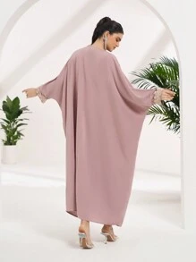 Al Najma Vestido maxi elegante y conservador árabe, abaya turca